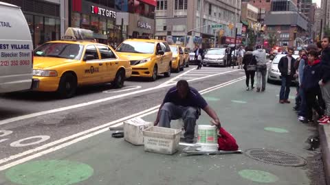 New York City Street Drummer