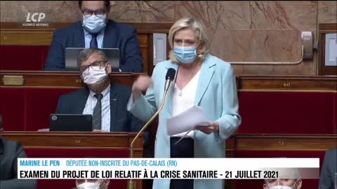 Marine Le Pen défend nos libertés fondamentales à l'assemblée nationale.