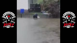 Rising Floodwaters Police Rescue Dog