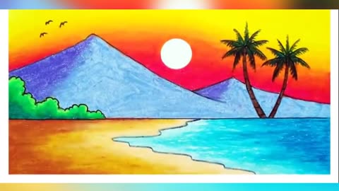 Easy How to Draw a Beach Tutorial Video & Beach Coloring Page
