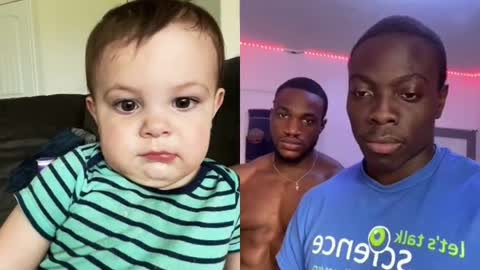 Baby can't help but smile back at viral video