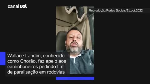 Líder dos caminhoneiros pede fim de paralisação em rodovias e reconhece vitória de Lula
