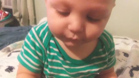 Baby tries sour pickle and LOVES it