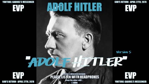 EVP Adolf Hitler Saying His Name From The Other Side Of The Veil Afterlife Spirit Communication