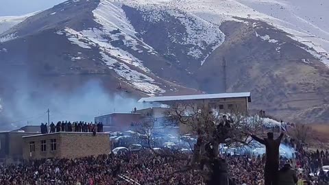 New Year's celebration in the village of Cheshmidar, Kurdistan, Iran