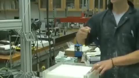 This non-newtonian fluid turns into solid when sudden pressure is applied