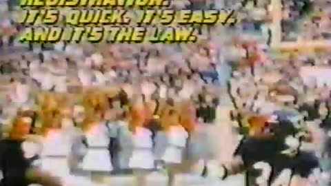 NFL Selective Service Draft TV Ad from 1985 80's 80s with Walter Peyton, Dan Marino, Joe Montana, Howie Long