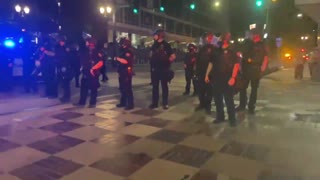 Antifa slashes tire of Portland police cruiser