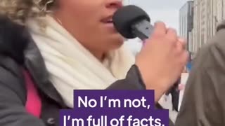 Woman, Pro-Life Activist Asks Questions at an Abortion Rally