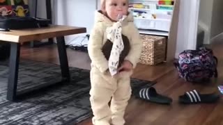 Toddler Tries for Hug but Face Plants Instead