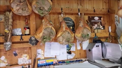 Inside a Salumeria in Mountain Town of Faeto, Italy