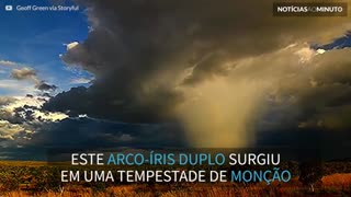 Incrível arco-íris duplo se forma durante tempestade na Austrália