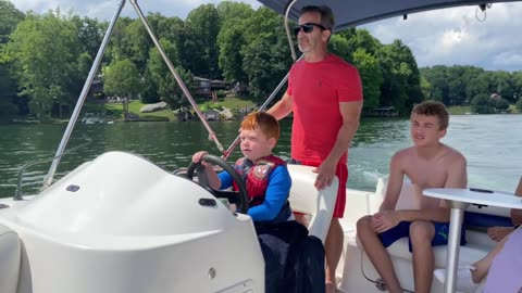 Skipper Braydon at the Helm on Lake Buckhorn in Millersburg, Ohio on Sunday, 07/30/2023, at 15:13