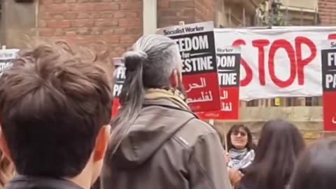 Nancy Pelosi interrupted during UK speech by anti-Israel protestors who call her a ‘warmonger’