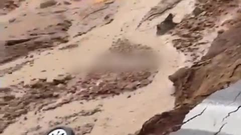 Heavy rains triggered a landslide on BR-470 highway in Rio do Sul, Santa Catarina, Brazil