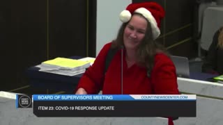 A woman sings anti-COVID mandate version of "All I Want For Christmas" at California board meeting