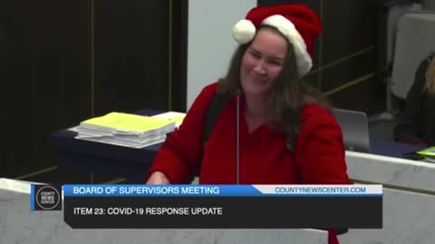 A woman sings anti-COVID mandate version of "All I Want For Christmas" at California board meeting