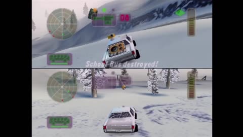 Vigilante 8 Two Player Cooperative Mode - Ski Resort (Actual N64 Capture)