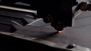 laser cutting of metal on a machine in the workshop