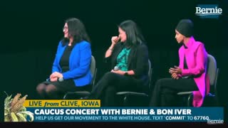 Rashida Tlaib boos Hillary Clinton at Bernie Sanders event in Iowa