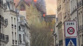 Notre Dame Cathedral Spire Consumed by Fire