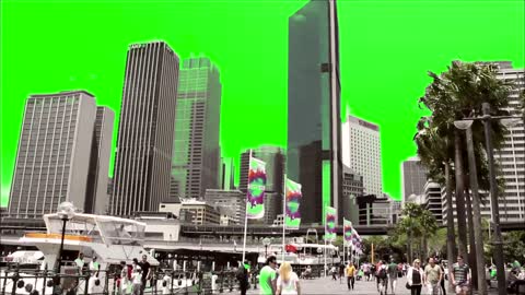 Green Screen Circular Quay Harbour Sydney Cityscape