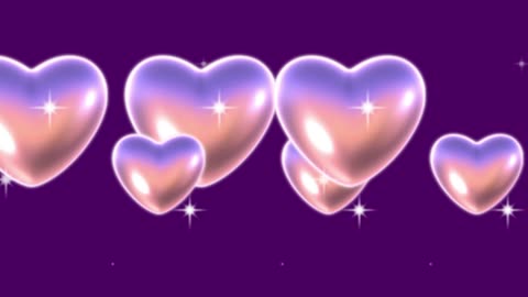 (No Sound) Glossy Hearts Digital Art TV/PC Screensaver Background