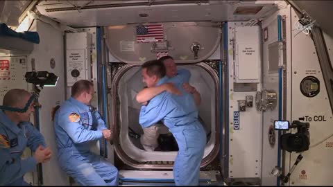 First time in history astronauts enter space station from private spacecraft