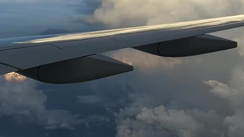 Breathtaking cloud formation captured from airplane window