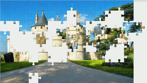Puzzle. Chaumont-sur-Loire castle - France.