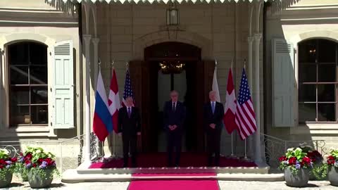 Biden and Putin shake hands before Geneva summit