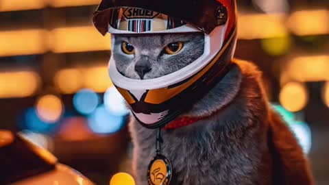 Gato motoqueiro