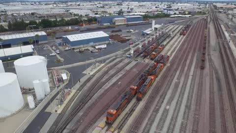 BNSF Locomotive Facility Commerce - Drone Video