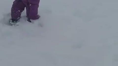 Cute Babies Playing in the Snow First Time LOVE