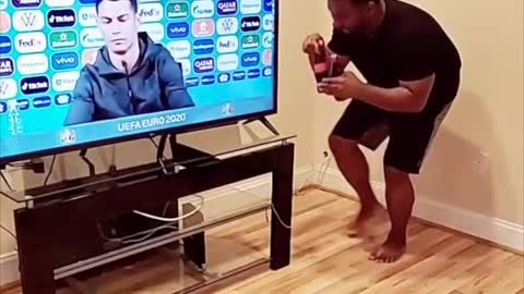 Cristiano Ronaldo removing coca cola FUNNY video