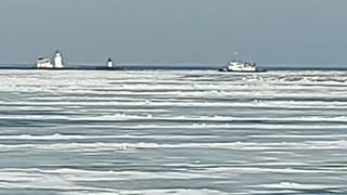 2 Coast Guard Boats, 2 Lighthouses Cleveland 2/1/22