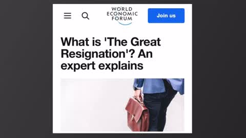 The Great Resignation - WEF Podcast about lost of jobs - CSTV