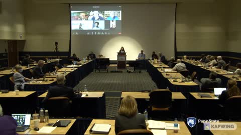 Dr. Marsha Blakeslee addresses Penn State Board of Trustees