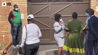 Outside the house of the late Joburg Mayor Jolidee Matongo in Lenasia South