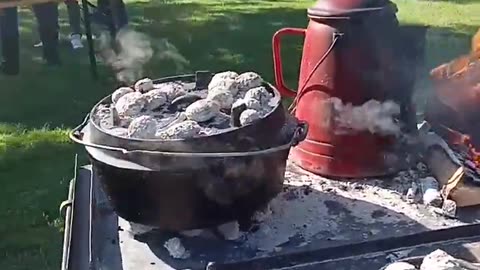 campfire cooking with Dutch Oven