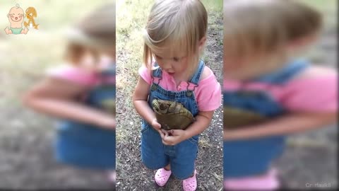 Cute Babies and Tortoise become friends - Funny Babies and Pets Compilation