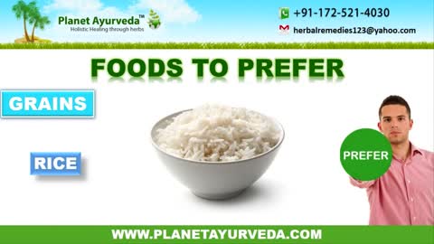 Diet Plan for Vata Prakriti People - Vata Diet