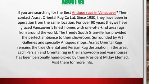 Antique rugs in Vancouver