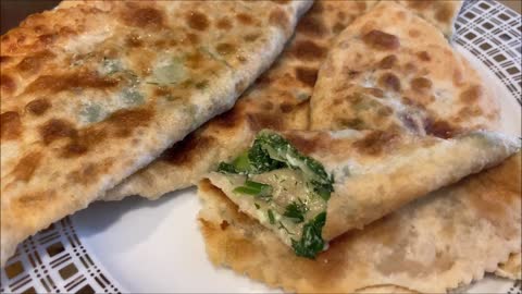 GREEN ONION, DILL AND CILANTRO STUFFED FLATBREAD