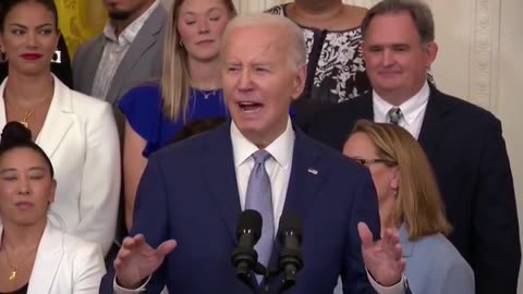After destroying Title IX, Biden asks to support "women's sports."