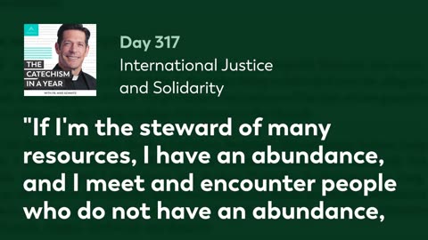 Day 317: International Justice and Solidarity — The Catechism in a Year (with Fr. Mike Schmitz)