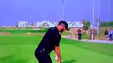 Dustin Johnson smashes 370 yard drive right into volunteer's back