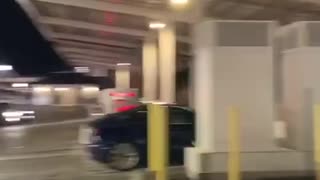 Long Line of Electric Cars Wait for a Charge