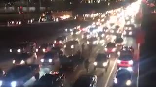 Drivers Block Highway to Do Donuts