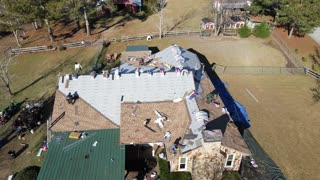 Drone roof installation